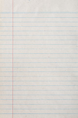 Vintage lined paper or notebook paper texture with left margin