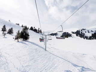 Fototapeta na wymiar Lift on ski resort