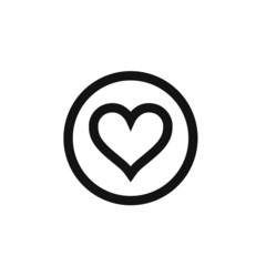 Heart, love symbol, linear vector icon