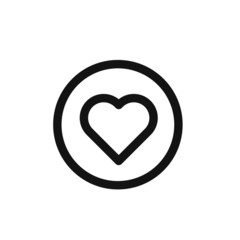 Heart, love symbol, linear vector icon