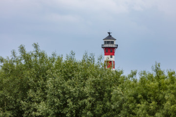 Leuchtturm hinter den Hecken