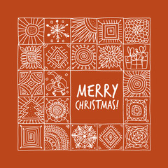 Christmas card with geometric ornament for your design