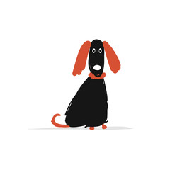 Funny dog, sketch for your design