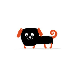 Funny pug dog, sketch for your design