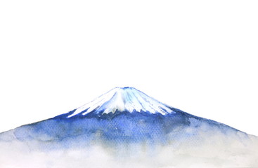 watercolor fuji mountain isolated on white background - obrazy, fototapety, plakaty