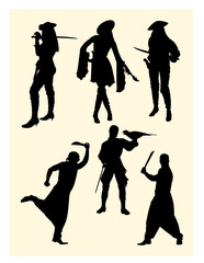 Pirates silhouette 01. Good use for symbol, logo, web icon, mascot, sign, or any design you want.