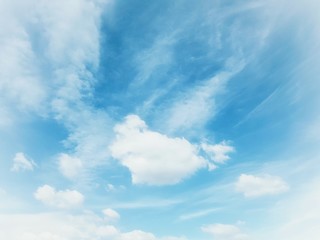 blue sky and clouds in summer background.
