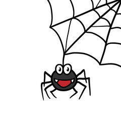 Cartoon Spider and Web