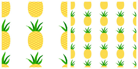 Pineapple seamless pattern on transparent background