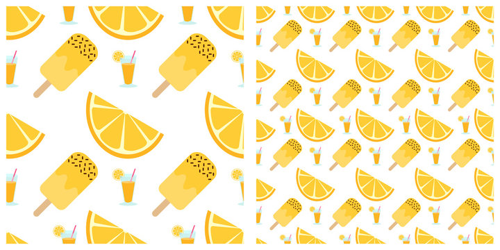 Orange and joice or its product seamless pattern on transparent background
