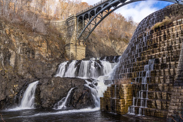 View of Croton Dam in Croton Gorge Park in New York