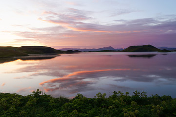 Beautiful Myvatn lake in Iceland.