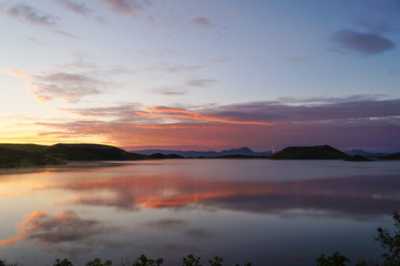 Fototapeta na wymiar Beautiful Myvatn lake in Iceland.