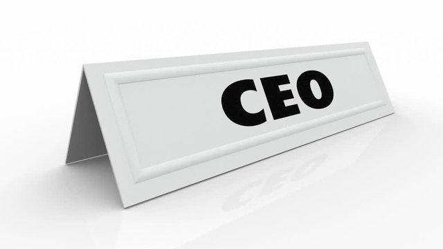 CEO Chief Executive Officer Name Tent Card Meeting Speaker 3d Animation