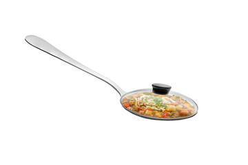 Lagman in spoon with lid