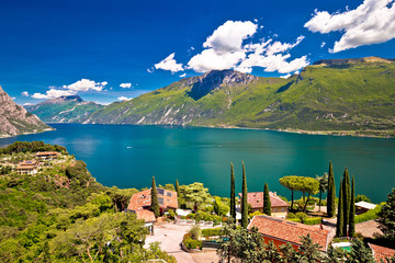 Garda lake and Limone sul Garda view