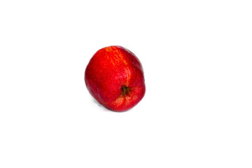 apple red  and water drip on white background with copy space add text