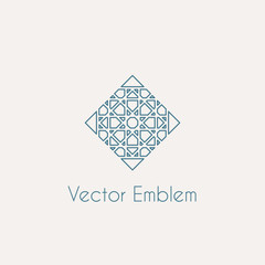 Vector mosaic rhomb emblem