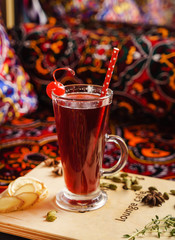 winter drink with cherry