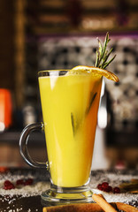 winter drink with rosemary