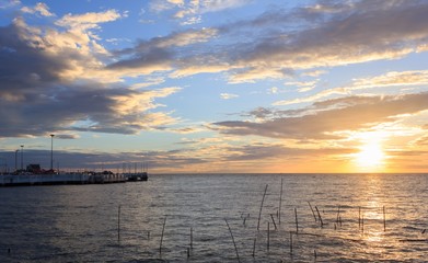 Fototapeta na wymiar Beautiful sunset at sea.