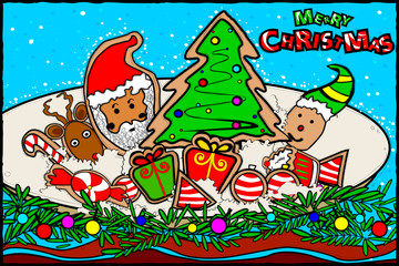 Merry Christmas and Happy New Year Holiday greetings background