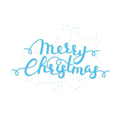 Obraz na płótnie Canvas Merry Christmas. Handwritten lettering. Calligraphy. Winter holiday. Wishes. Creative design. It can be used for card, postcard, poster, invitation, banner. Vector illustration, eps10