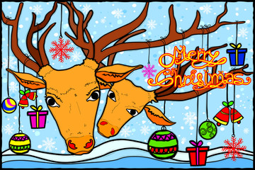Merry Christmas and Happy New Year Holiday greetings background
