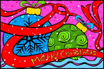 Merry Christmas and Happy New Year Holiday greetings background