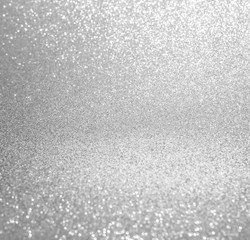 silver and white abstract glitter background with bokeh defocused lights christmas