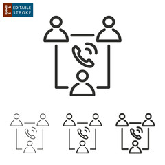 Conference - outline vector icon. Editable stroke.