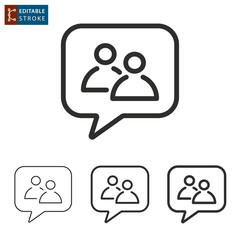 Conference call - outline vector icon. Editable stroke.