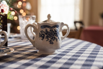 Vintage blue transfer ware pitcher
