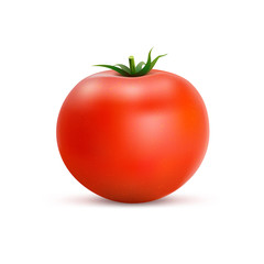 Tomato isolated on white background.