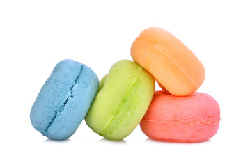 colorful of mini donuts isolated on white background