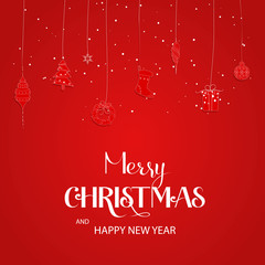 Fototapeta na wymiar Merry Christmas handdrawn lettering design elements. Great element for cards, banners and flyers.