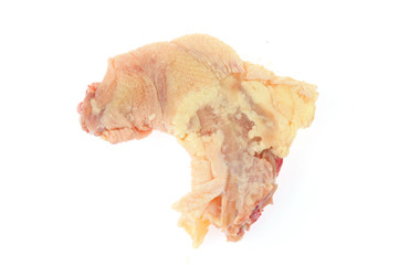 chicken neck on white background