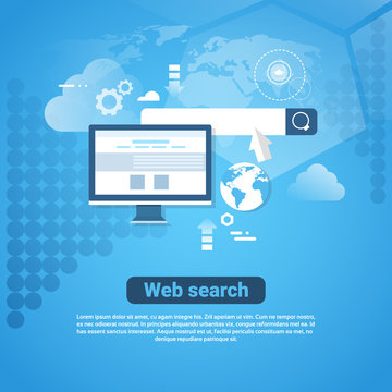 Template Internet Banner With Copy Space Web Search Concept Flat Vector Illustration