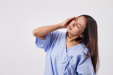 sick stress woman with headache