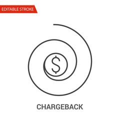 Chargeback Icon. Thin Line Vector Illustration