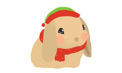 Cute rabbit for Christmas