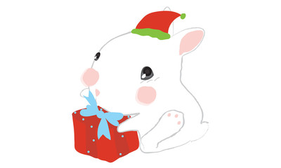 Cute bunny for Christmas