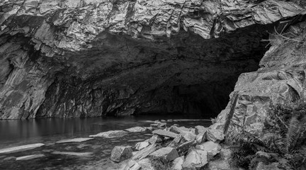 Black and white cave at Rydal, Cumbria