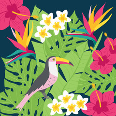 Floral paradise tropic background