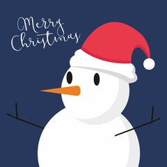 Merry Christmas Snowman Vector Illustration