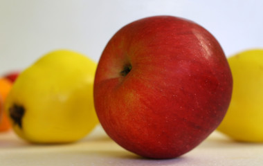 Apple on a background of quince