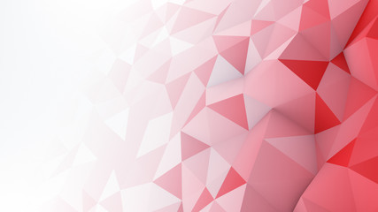 Red white gradient polygonal surface abstract 3D render - 182514352