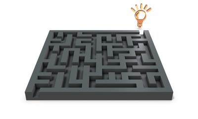 迷路の先にある解決策を表すアブストラクト3DCG