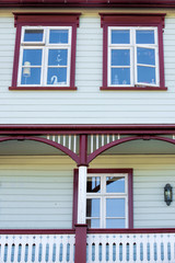 house and windows in Akureyri in Iceland
