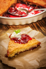 Baked dessert plum cobbler